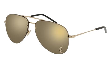 ysl classic 11 m sunglasses replica|Saint Laurent Gold Mirror Pilot Sunglasses CLASSIC 11 012 59  .